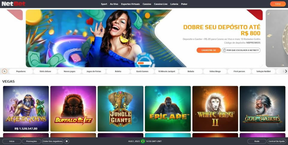 Última promoção: Deposite 20 e ganhe 100